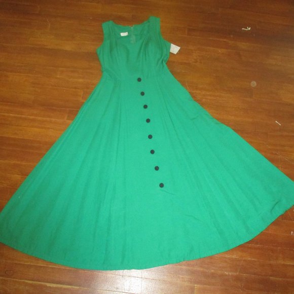 Esprit 80's Made USA full sweep Boho Retro Sleeveless 3/4 length Dress - Picture 6 of 10